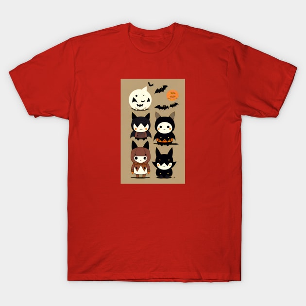 Halloween Bats and Ghosts T-Shirt by mariasshop